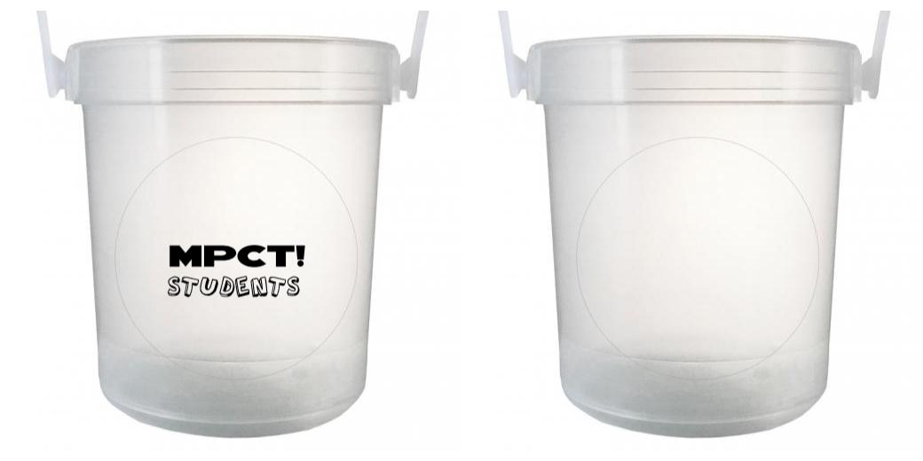 32 oz Plastic Rum Buckets with Custom Sticker