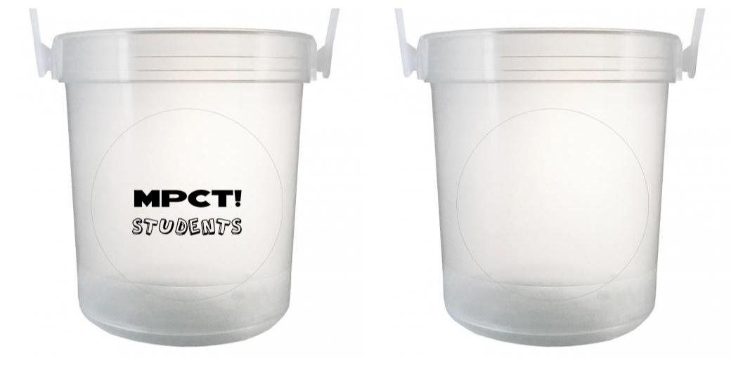 32 oz Plastic Rum Buckets with Custom Sticker