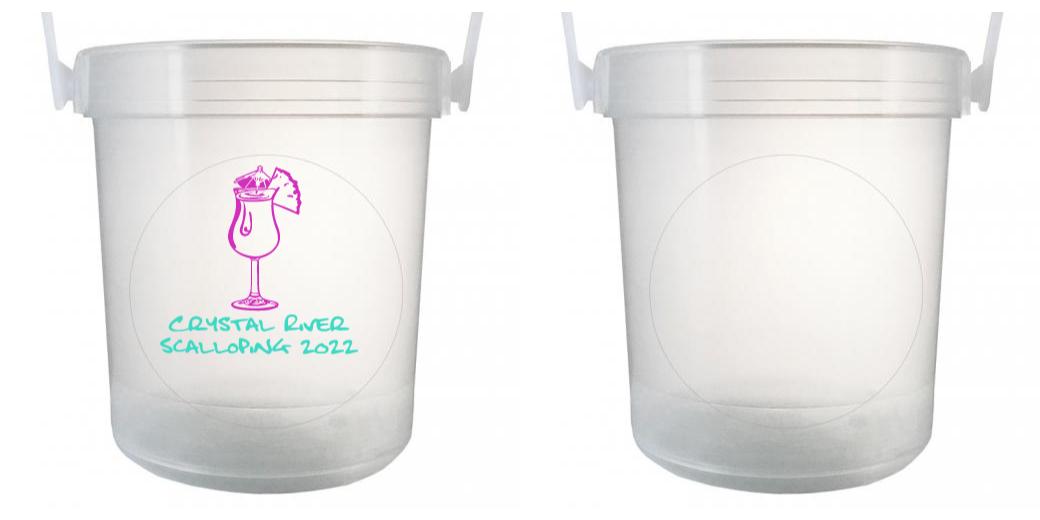 32 oz Plastic Rum Buckets with Custom Sticker