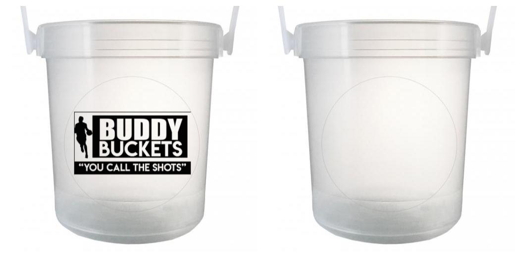 32 oz Plastic Rum Buckets with Custom Sticker