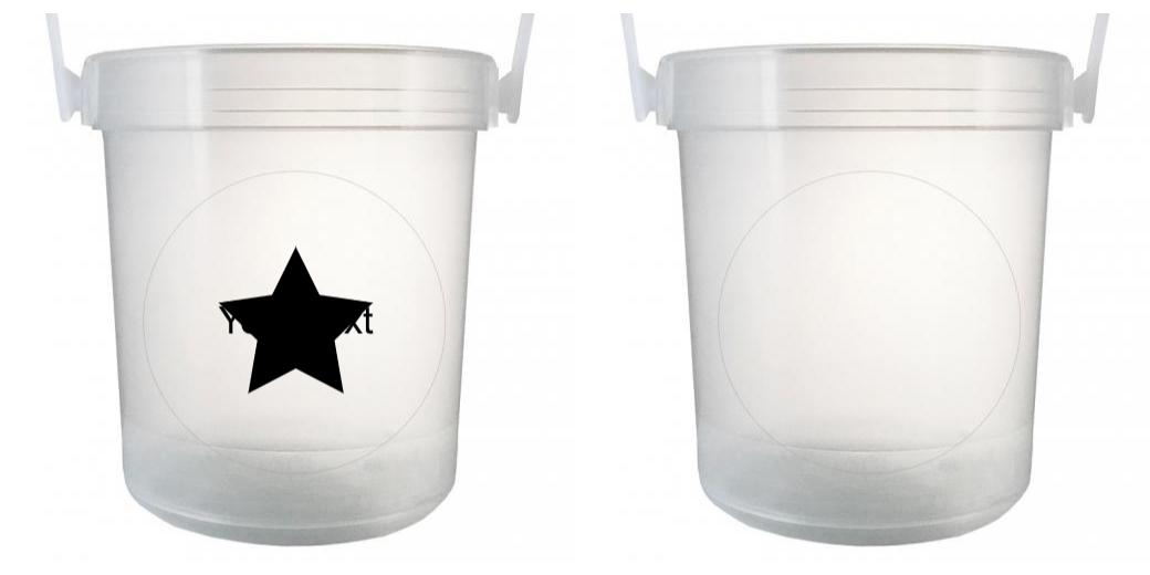 32 oz Plastic Rum Buckets with Custom Sticker