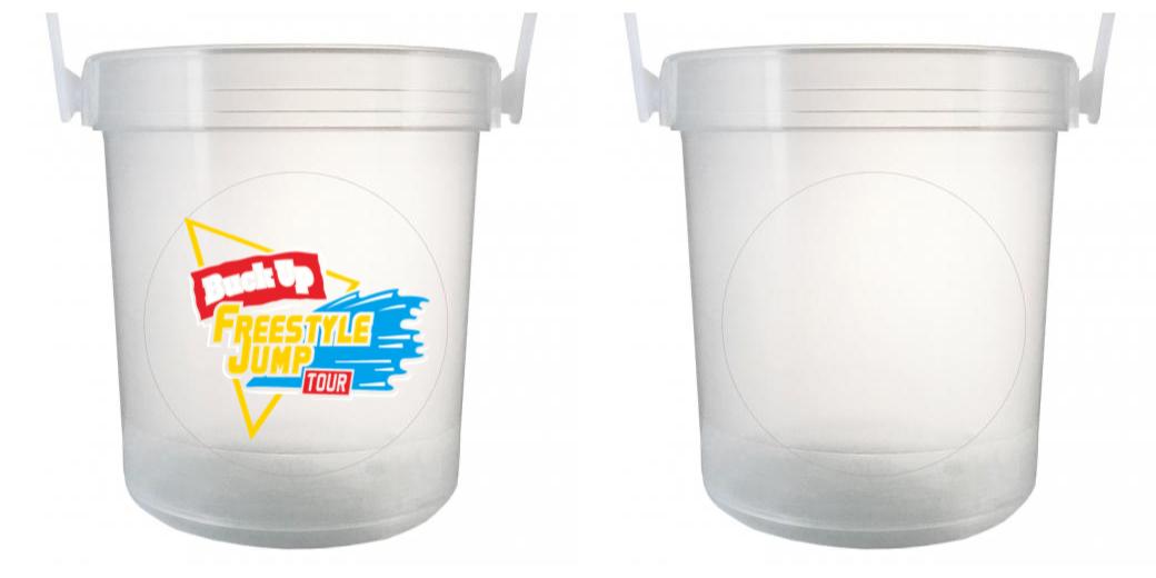 32 oz Plastic Rum Buckets with Custom Sticker