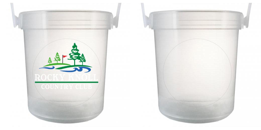 32 oz Plastic Rum Buckets with Custom Sticker