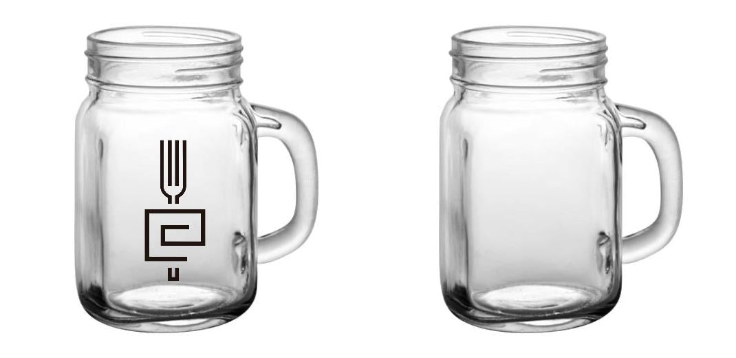 12 oz Custom BarConic® Mason Jar with Handle