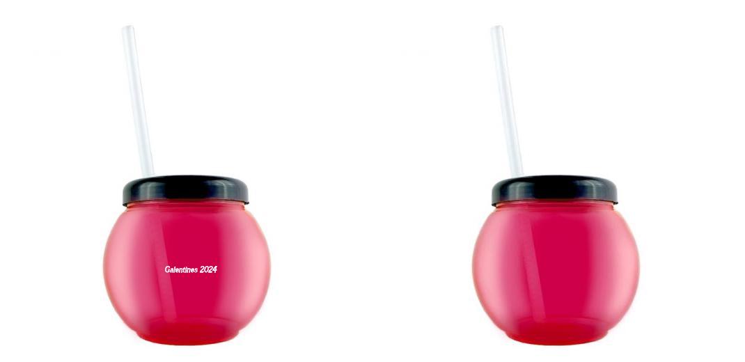 BarConic® 20 oz Pink Fishbowl With Lid and Straw