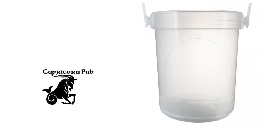 32 oz Plastic Rum Buckets with Custom Sticker