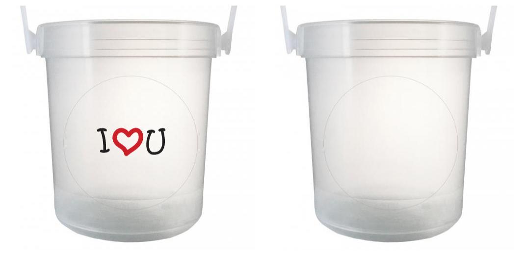 32 oz Plastic Rum Buckets with Custom Sticker