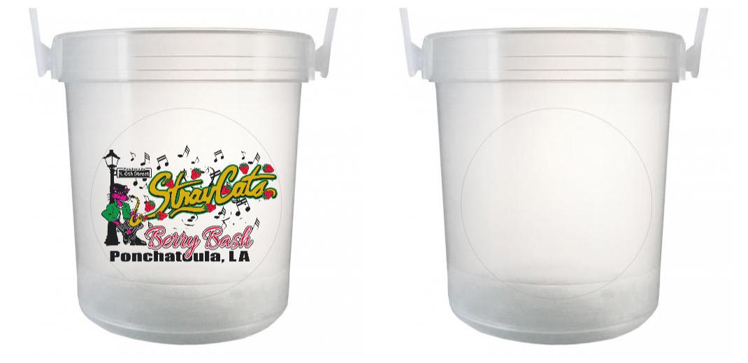 32 oz Plastic Rum Buckets with Custom Sticker