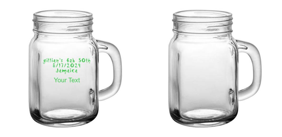 12 oz Custom BarConic® Mason Jar with Handle