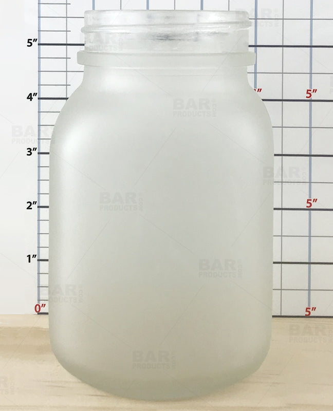 BarConic® Mason Jar Glass with No Handle - Frosted - 20 ounce - Case of 36