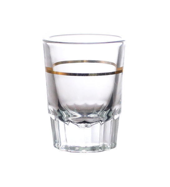 BarConic® 2oz Shot Glass with Gold 1oz Measure Line