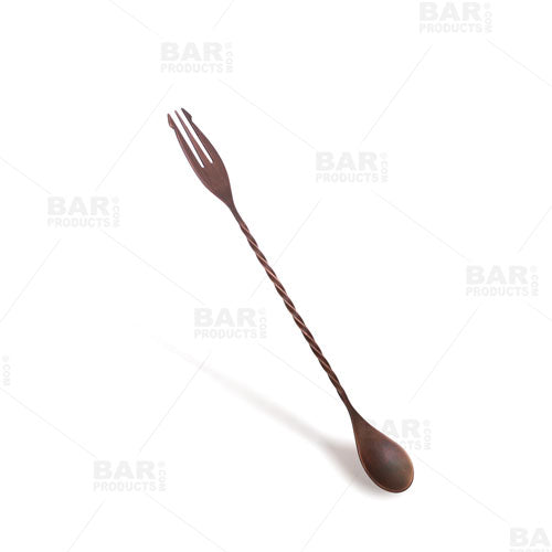 BarConic® Trident Bar Spoons - Antique Copper Finish - Several Lengths Available