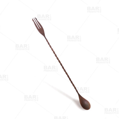 BarConic® Trident Bar Spoons - Antique Copper Finish - Several Lengths Available