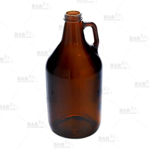 32-Ounce Amber Kombucha Growler Bottles (4-Pack); 1 Quart Boston