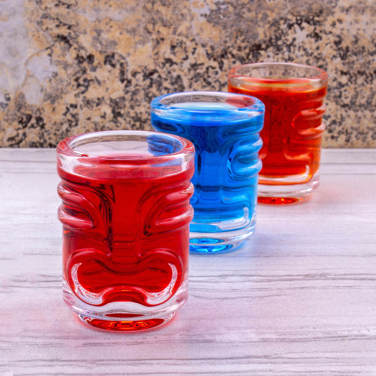 BarConic® Tiki Shot Glass Set - Stackable - 12 Pack