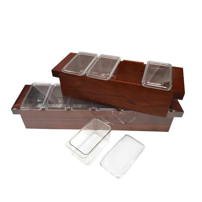 BarConic® Hazel Wood Condiment Holder - Size Options