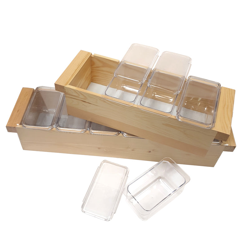 BarConic® Natural Wood Condiment Holder - Size Options