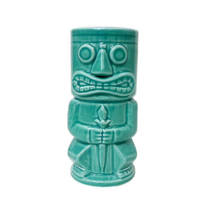 BarConic® Tiki Drinkware - Teal Stone God - 15 oz.