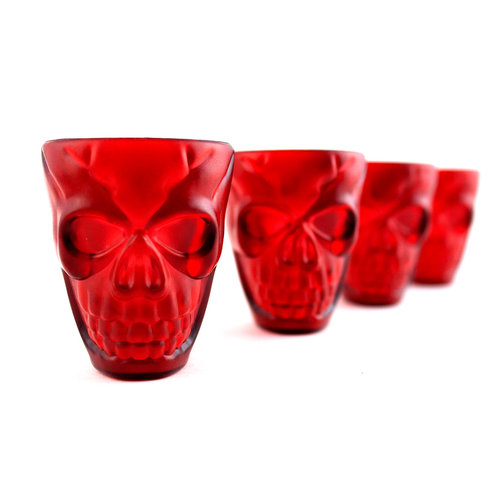 Patch Pasen Losjes Gothic Skull Ruby Plastic Shot Glasses - 2 ounce - Pack of 4 — Bar Products