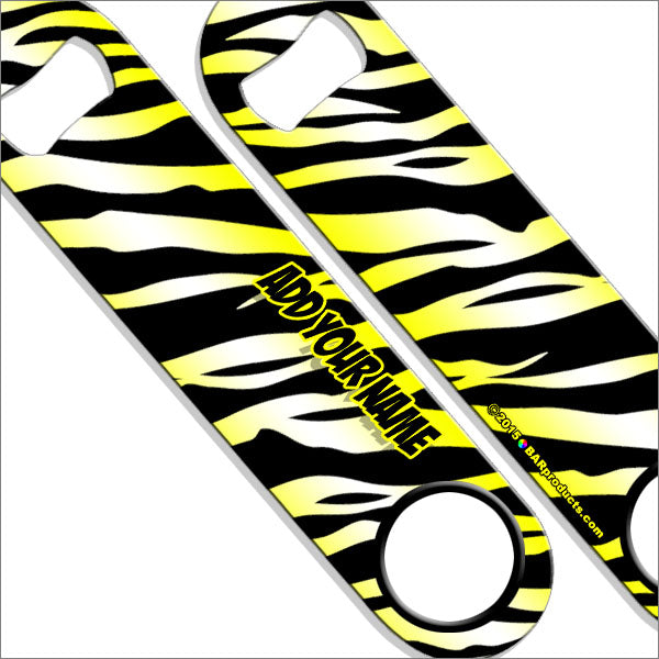 ADD YOUR NAME SPEED Bottle Opener – Zebra Patterns – Several Color Options