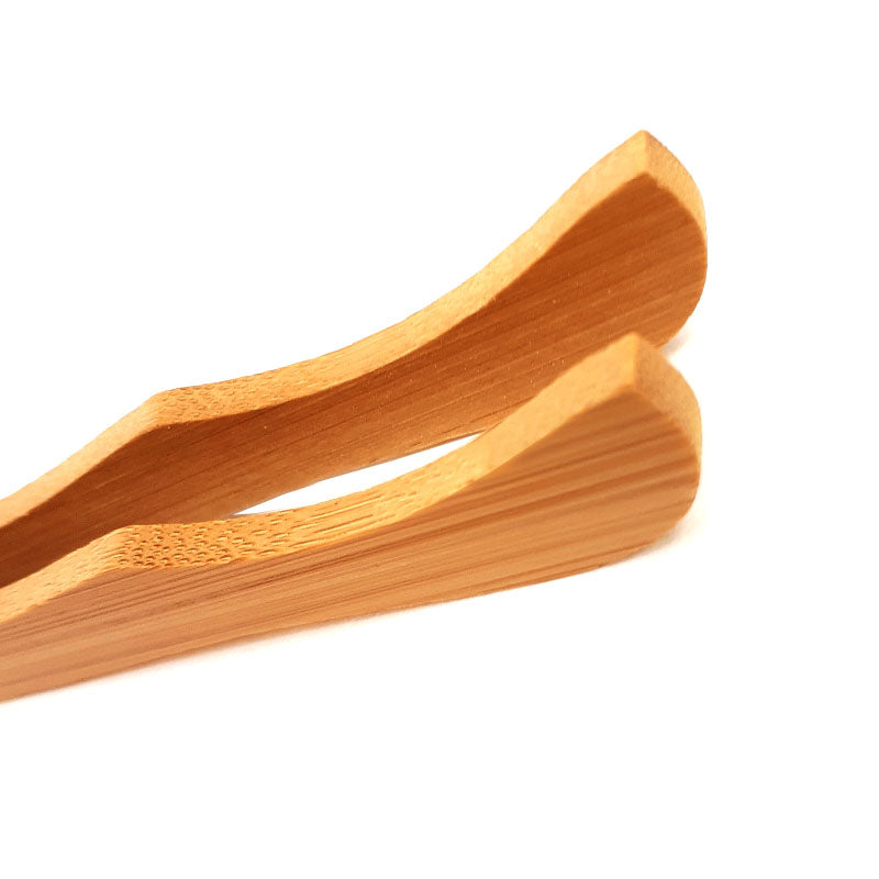 BarConic® Bamboo Curved Tongs - 7 inch