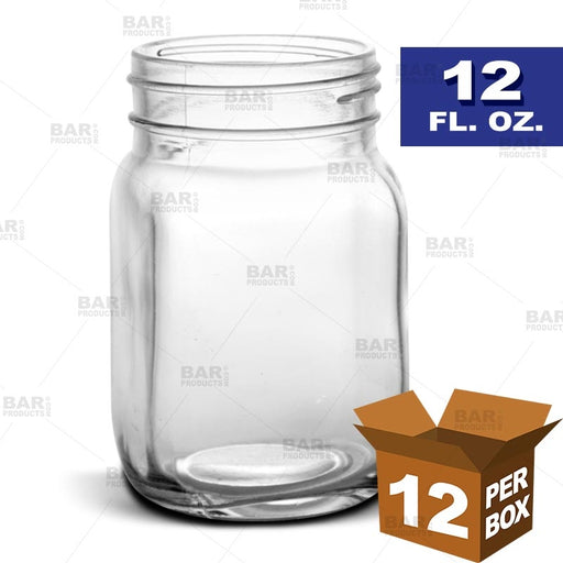 BarConic® Glassware - Mason Jar Mug Glass - 12 ounce - CASE OF 12