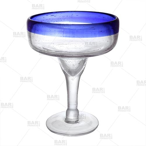 BarConic® Glassware - Blue Rim Margarita Glass - 14 oz