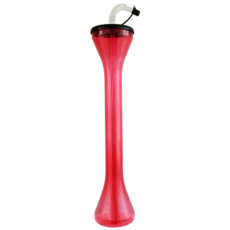 BarConic® 24oz Party Yard Cup  -  Red with Lid and Straw