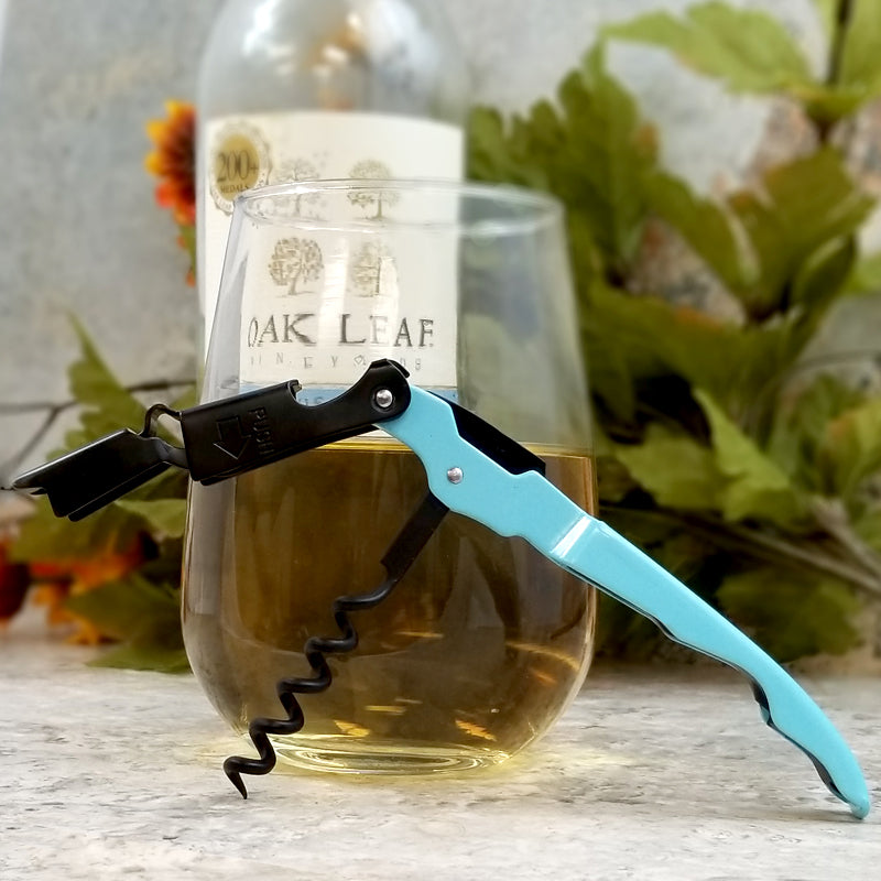 BarConic® Double Hinged Corkscrew - SeaFoam Blue and Black