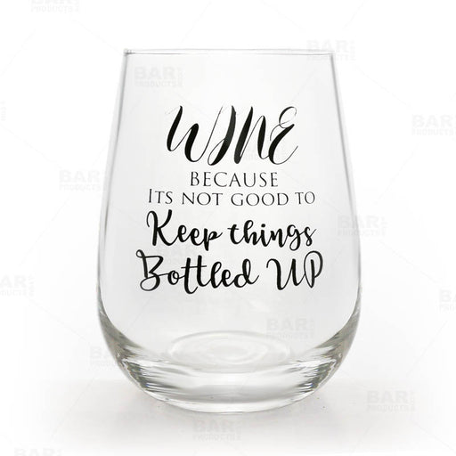 Stemless Wine Glass Cute Wine Glasses Hakuna Moscato 17oz 