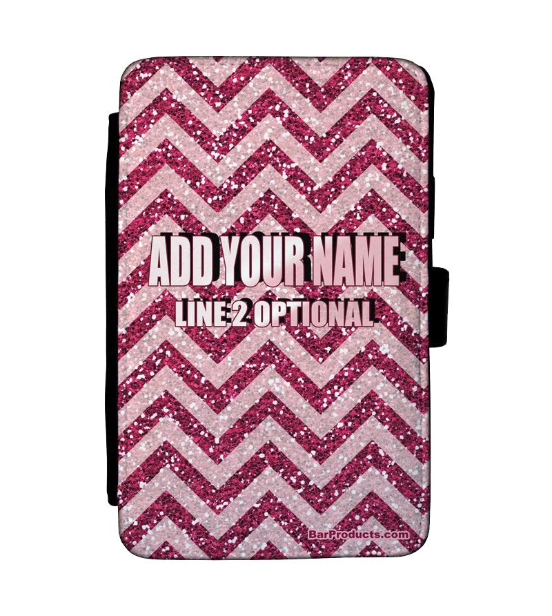 ADD YOUR NAME Guest Check Pad Holder - Glitter Zig Zag