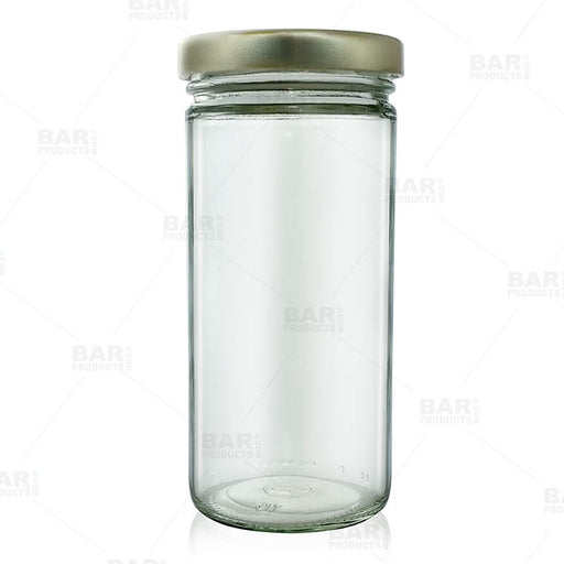 4 oz Round Faceted Glass Jar with Lid