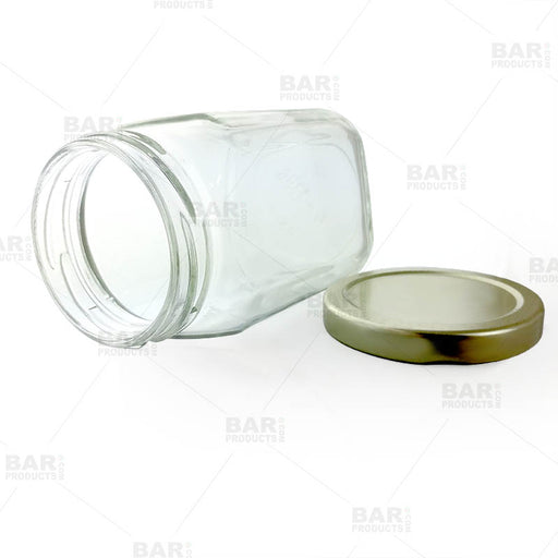 BULK - Set of 2100 - 8 oz Victorian Square Glass Jar with Lid