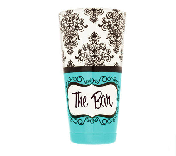 ADD YOUR NAME - Cocktail Shaker Tin - 28 oz weighted - Damask