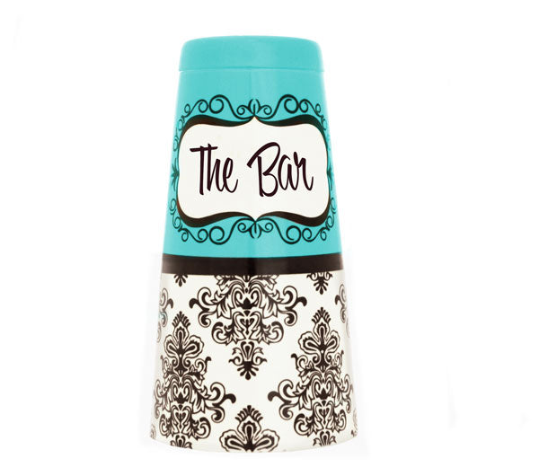 ADD YOUR NAME - Cocktail Shaker Tin - 28 oz weighted - Damask