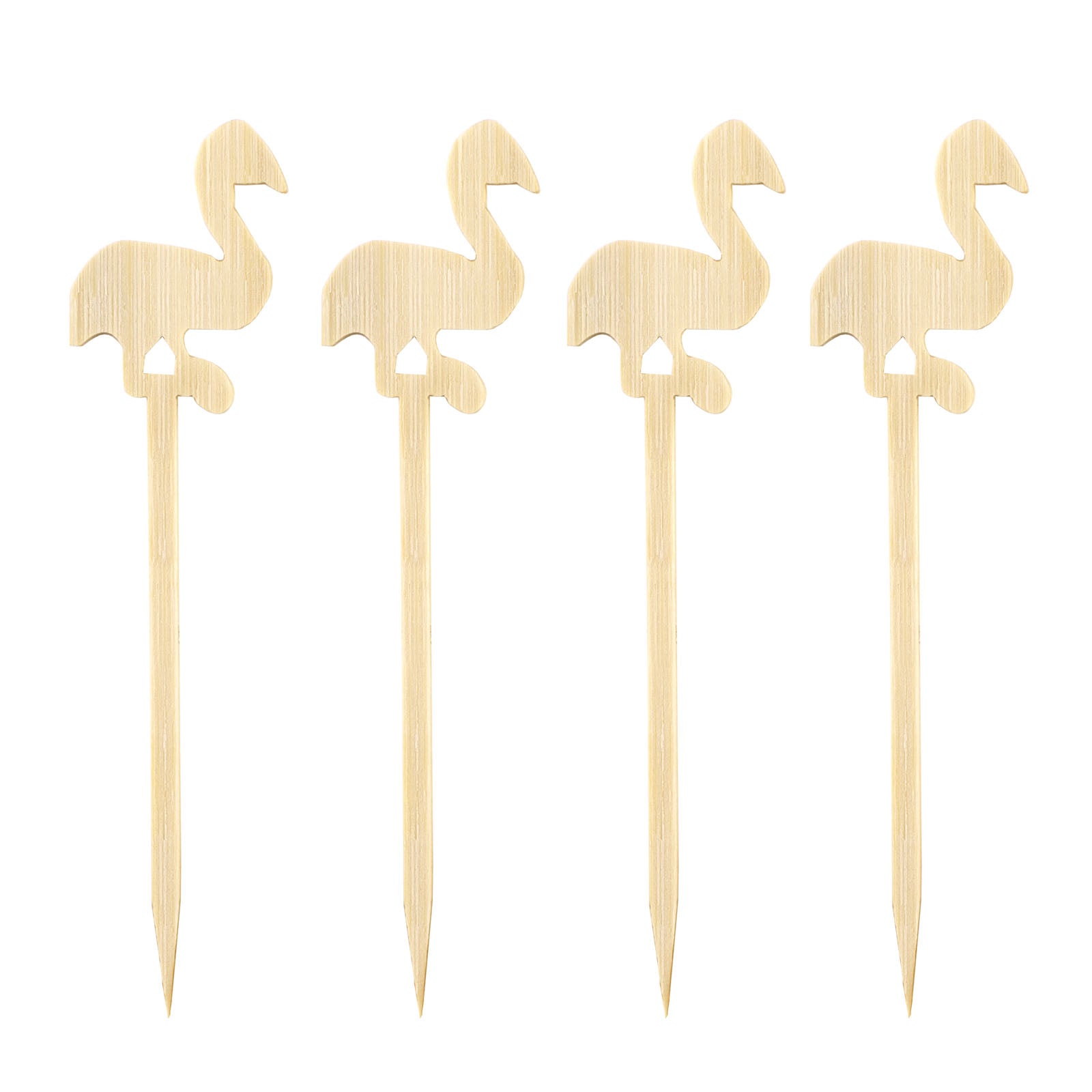 BarConic® Bamboo Flamingo Cocktail Picks - 100 pack