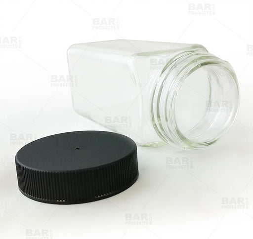 8 oz Faceted Round Glass Jar w/ Lid – Bar Supplies