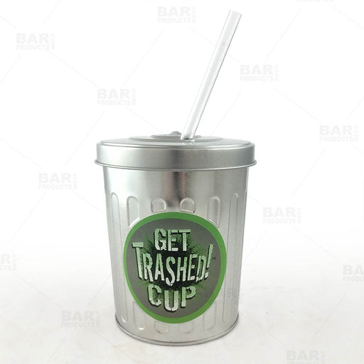 Trash Can Plastic Cups w/Lids - 15 oz - 12 pack — Bar Products