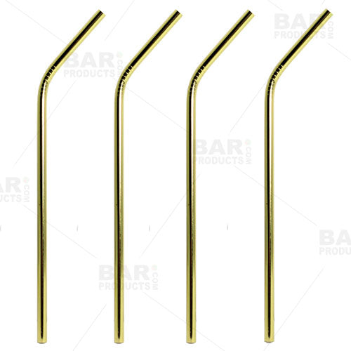 Porter 10 Metal Straws Set/4, Gold