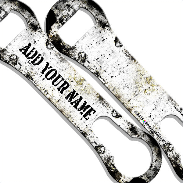 ADD YOUR NAME V-ROD® Bottle Opener – Grunge – Several Color Options