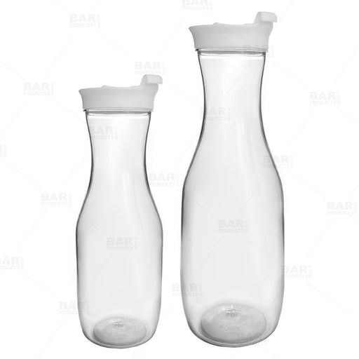 Water Carafe 20/33/54oz, Clear Acrylic Juice Drink Pitcher Carafe Jug with  Plastic Lid for Bar Home Restaurant Use(20oz)