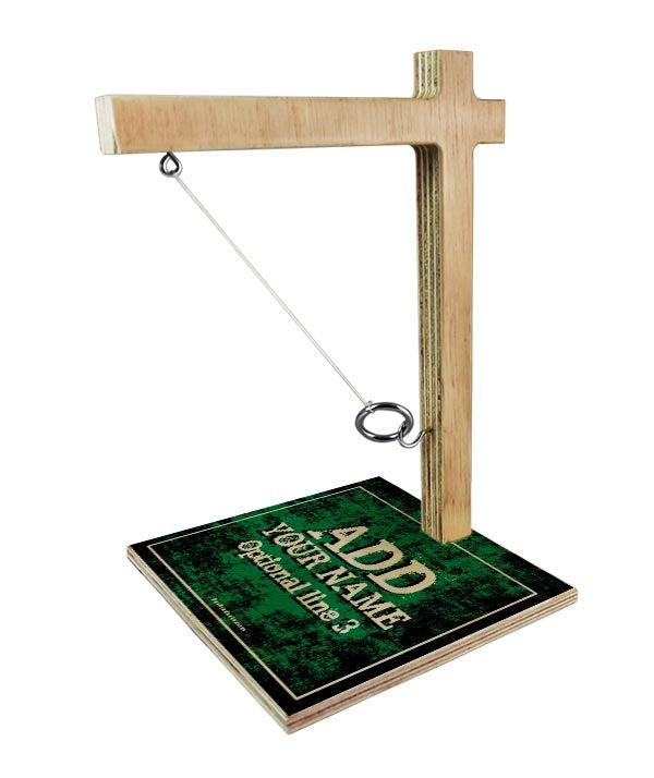 ADD YOUR NAME Large Tabletop Ring Toss Game - Grunge Green