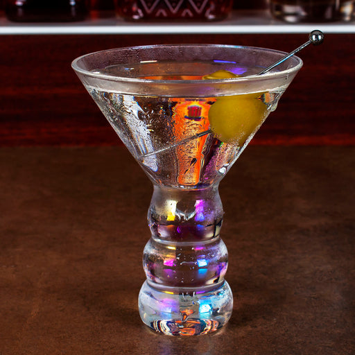 Blinking Martini Glasses, Novelty Stem 10 oz.