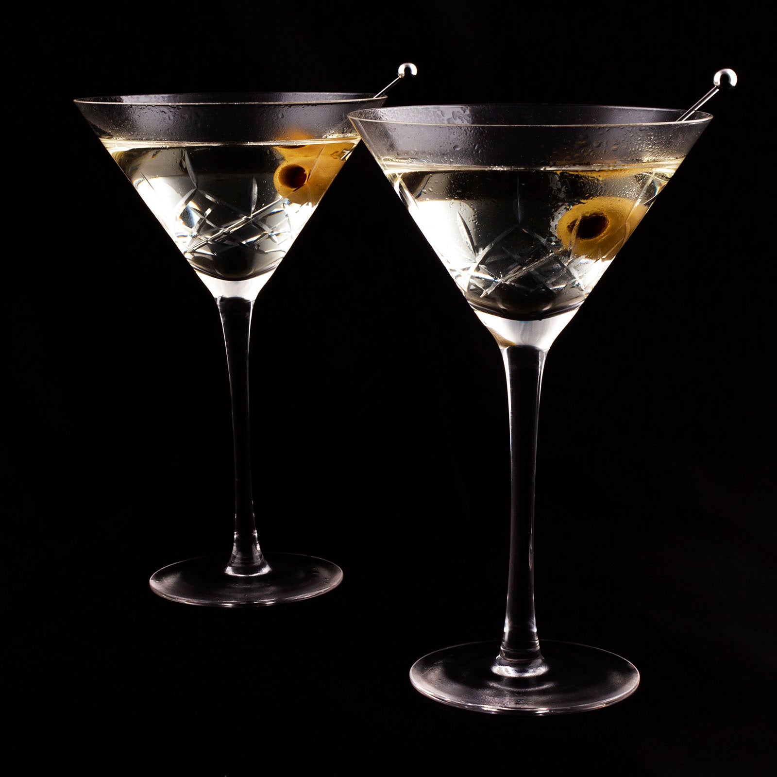 9 ounce Diamond Martini Glasses - 2 pack