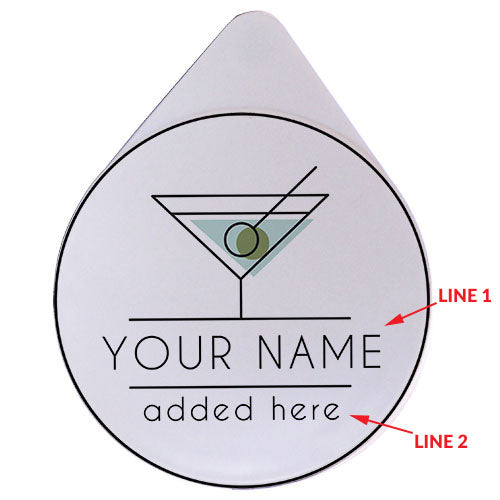 ADD YOUR NAME - Custom Glass Rimmer Lid - Martini