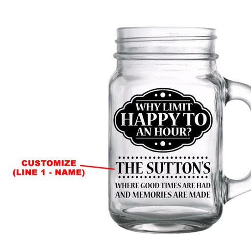 CUSTOMIZABLE - 16oz Mason Jar with Handle - Moonshine