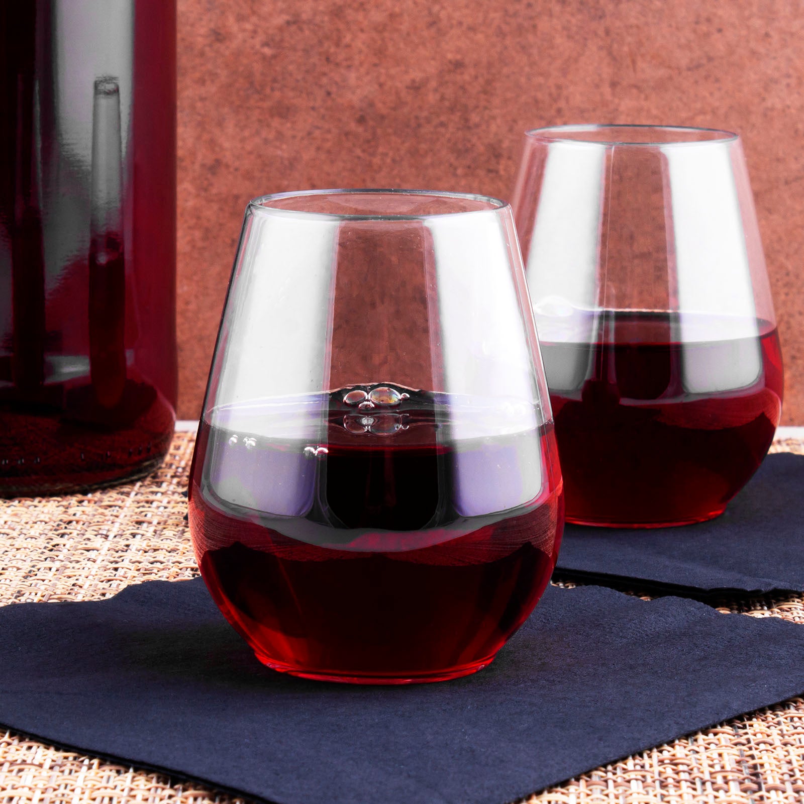 4 ounce Plastic Stemless Wine Glass - Box of 8