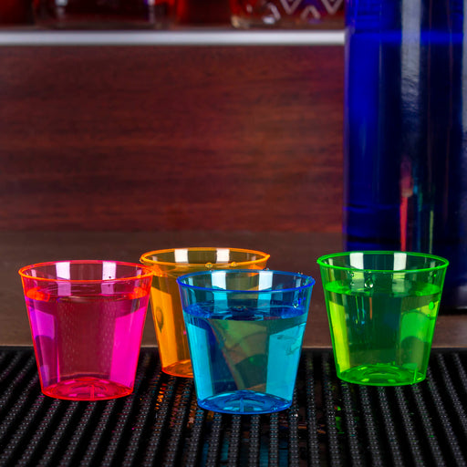 16 oz. Large Neon Disposable Plastic Cups - 20 Ct.