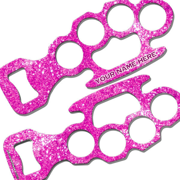 ADD YOUR NAME Knuckle Buster Bottle Opener - Glitter