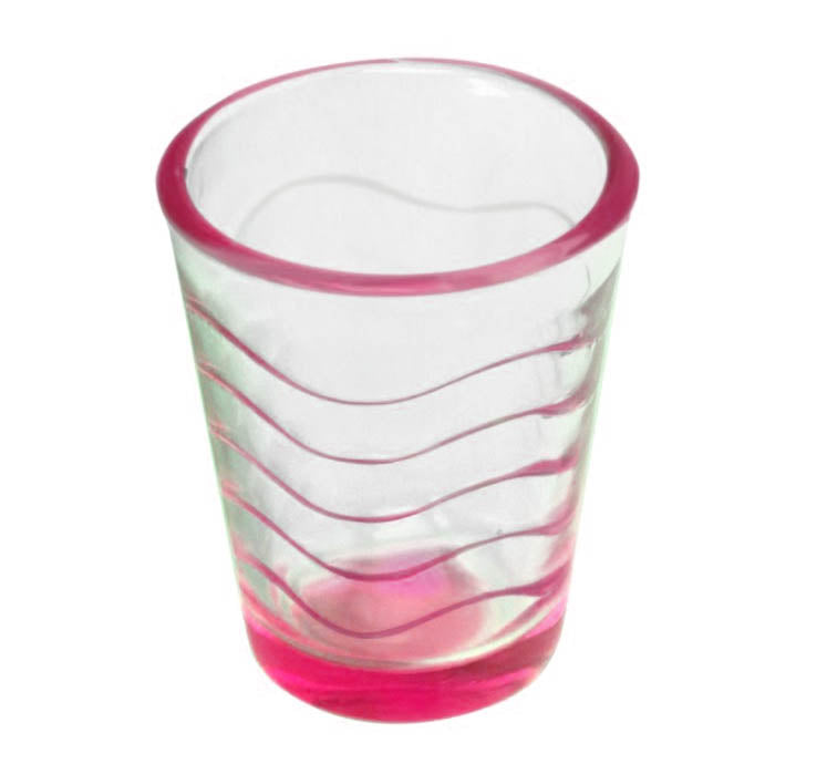 BarConic® Glassware - Shot Glass - Pink Wave 1.75 ounce